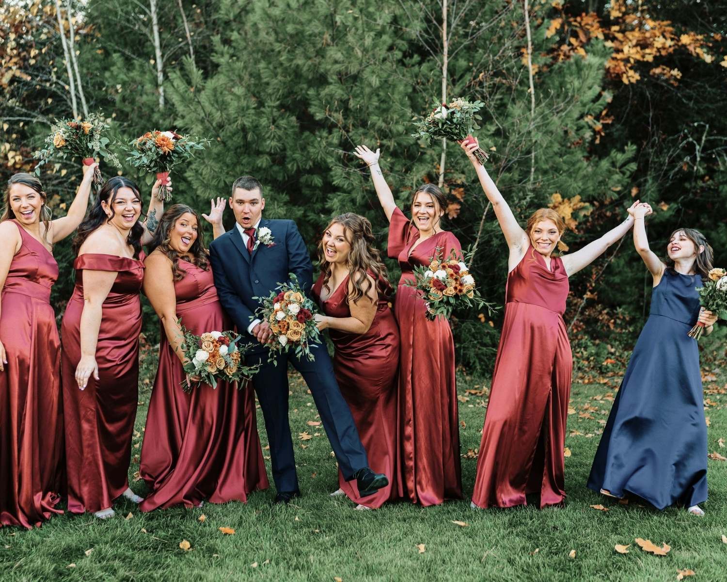 Bridal Party With Groom