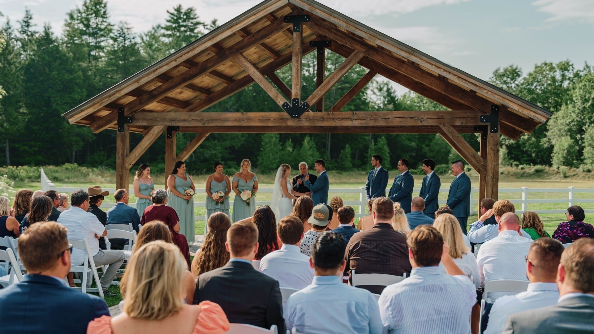 Outdoor Wedding Ceremony With Guests