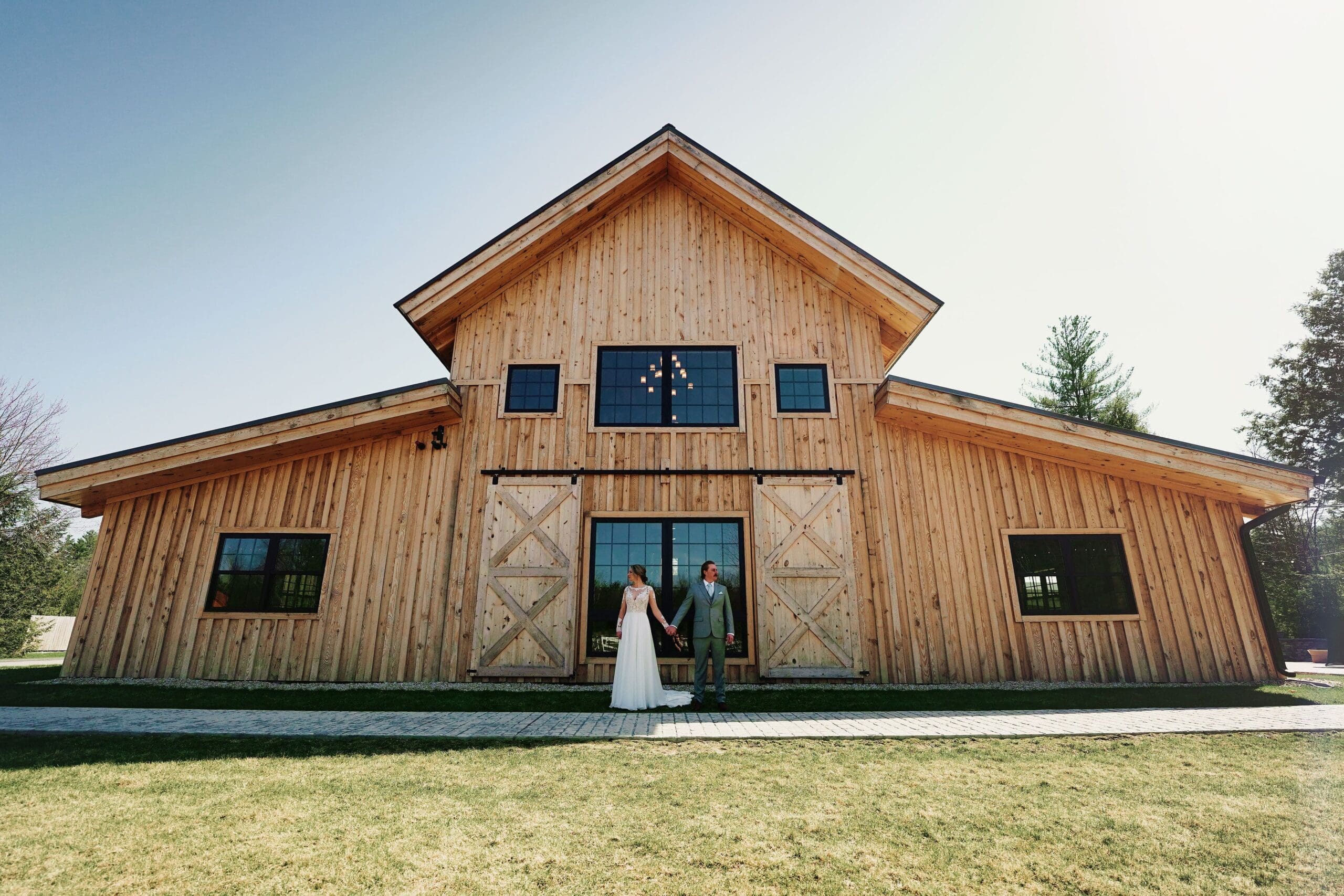 Wide Shot of Couple In Their Wedding Venue at New England