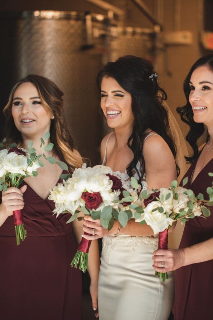 Bride With Her Bridesmaids For A Photo-op