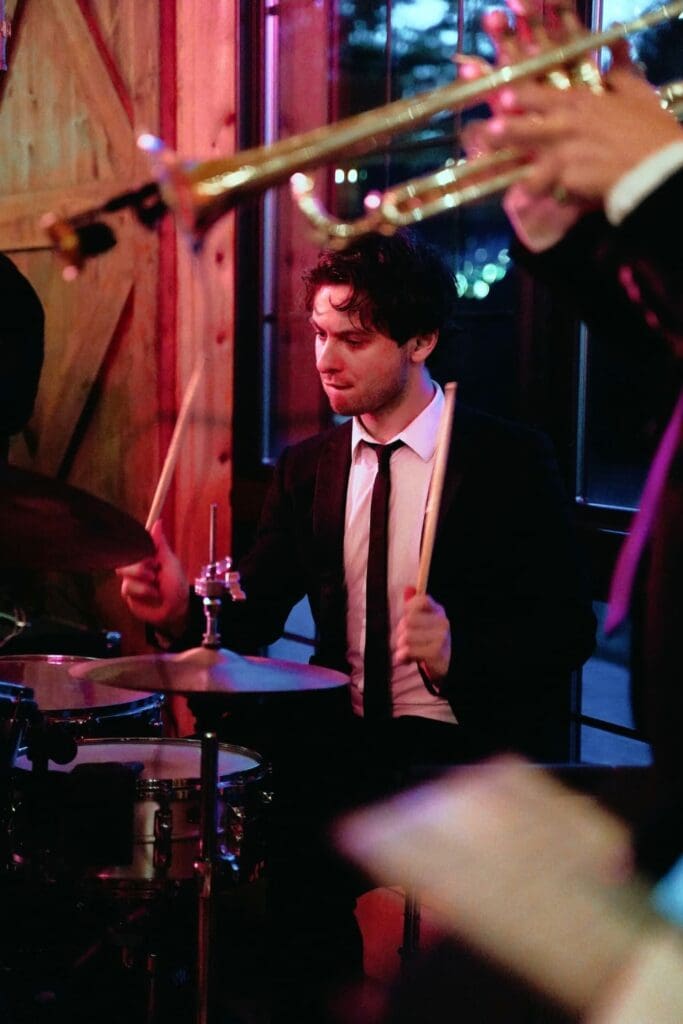 Wedding Band With Drummer Focused