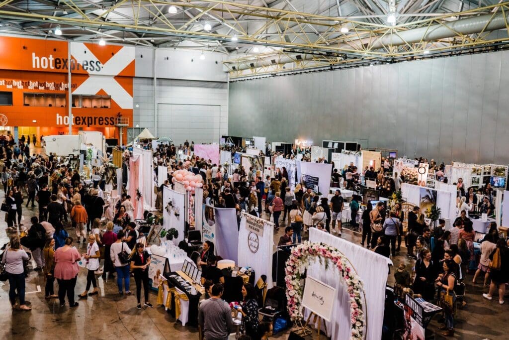 Wedding and Bridal Expo Australia With Multiple Stalls and People