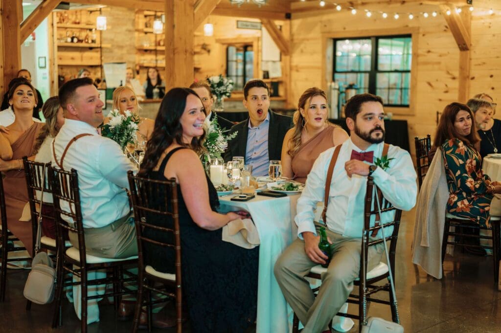 Guests at Wedding Reception Eating