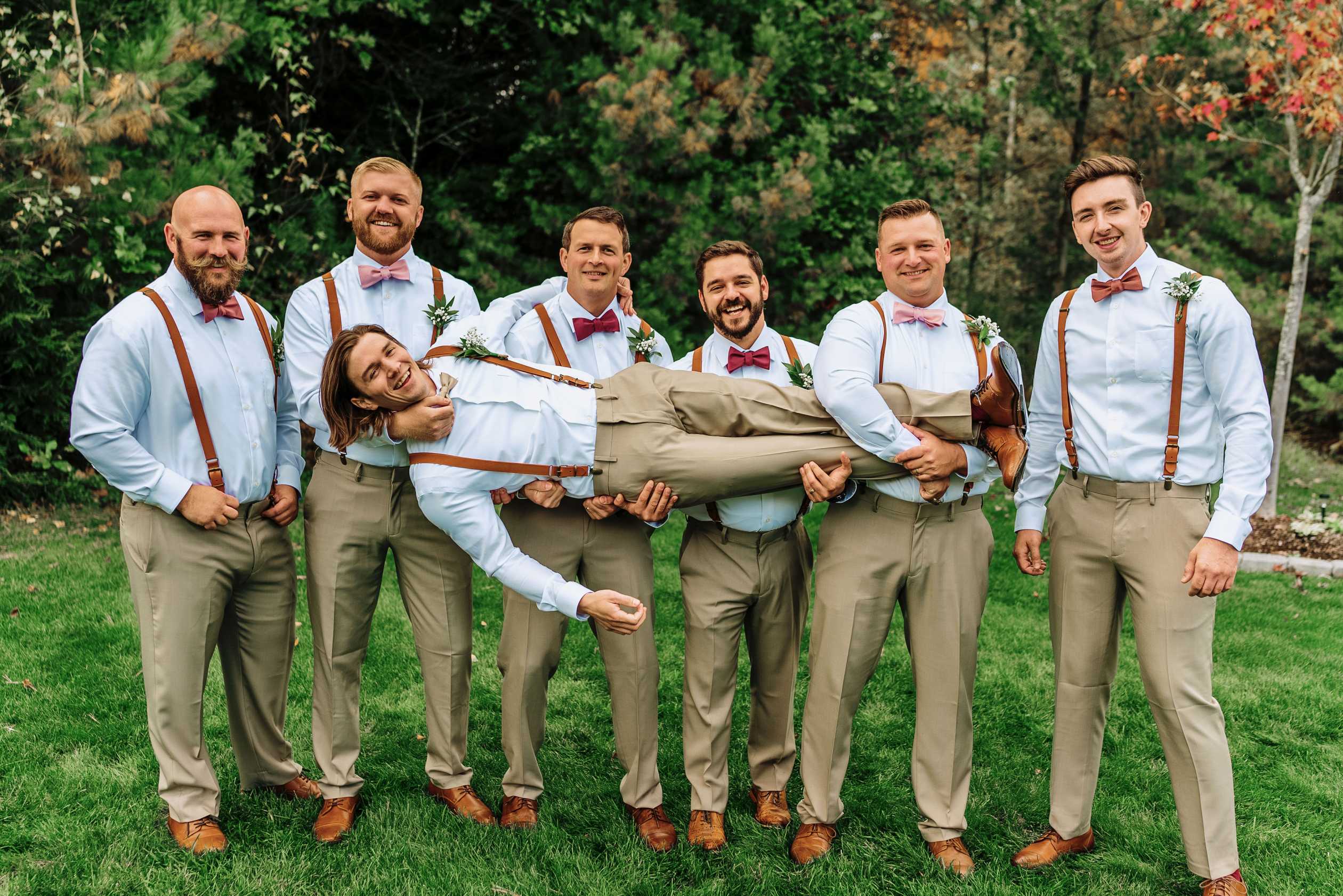 Groomsmen  with Groom at a Wedding