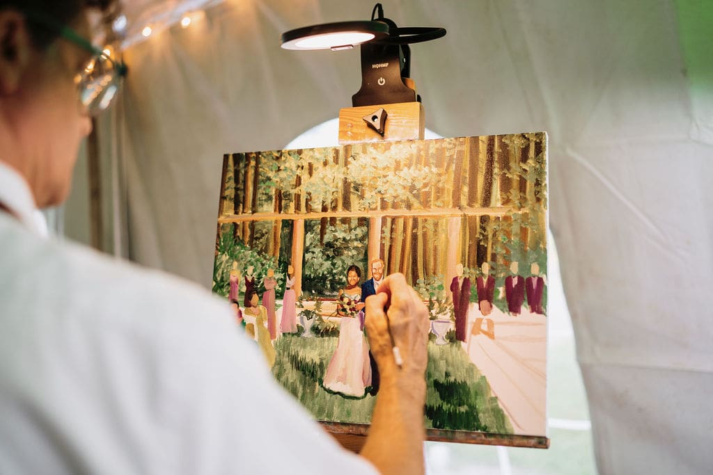 Live Painter at a Wedding